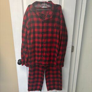 Unisex Red & Black Flannel Christmas Pajamas